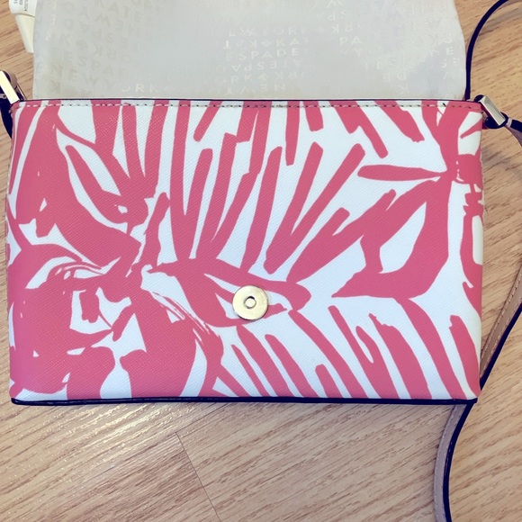 SOLD: Kate Spade Grant Street Sally Peony Palm Crossbody Purse - Picture 6 of 16